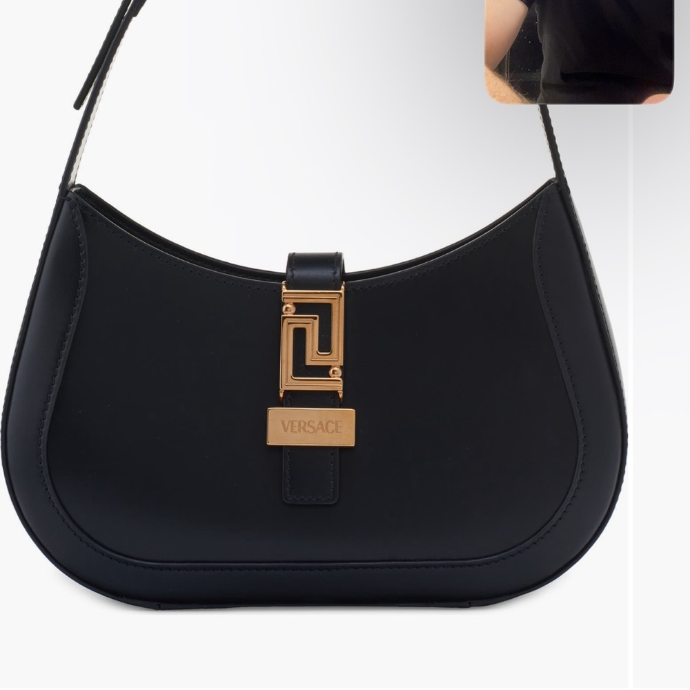 Versace Black and Gold Shoulder Bag